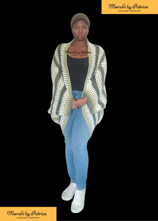 Shades of Green Cozy Cocoon Cardigan
