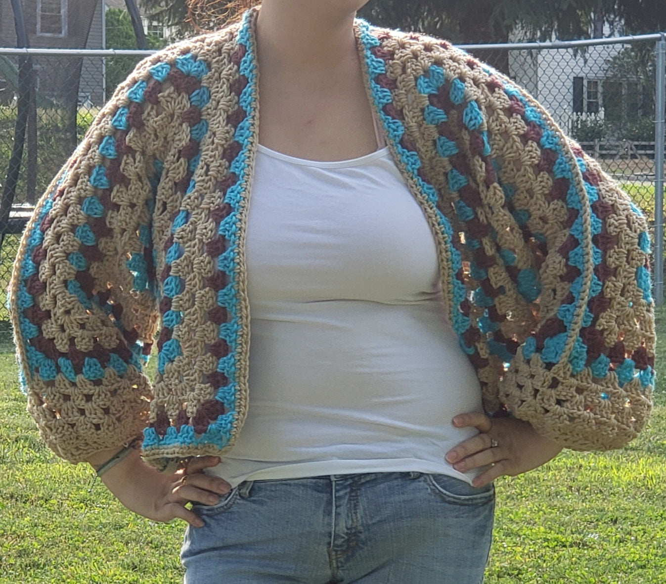 Tan Multicolor Cardigan