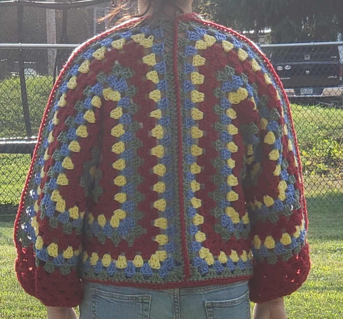 Red Multicolor Cardigan