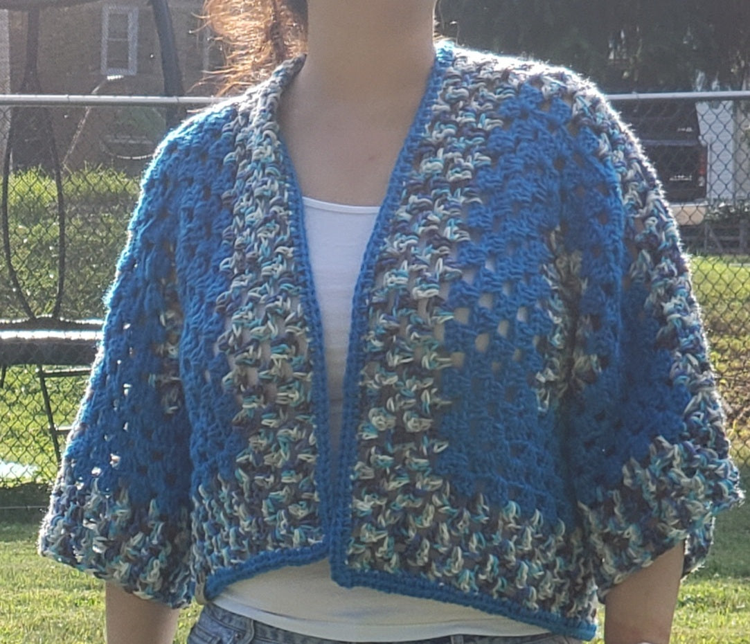 Blue Multicolor Cardigan