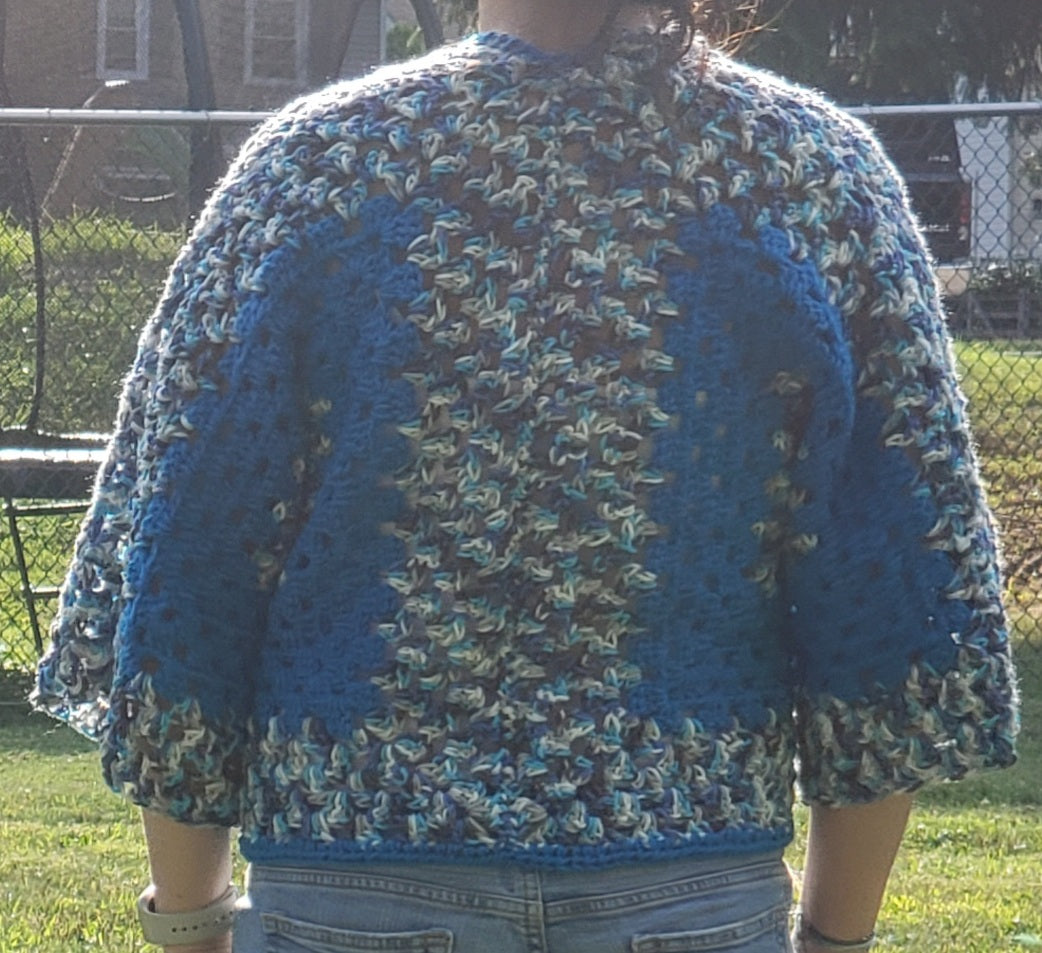 Blue Multicolor Cardigan