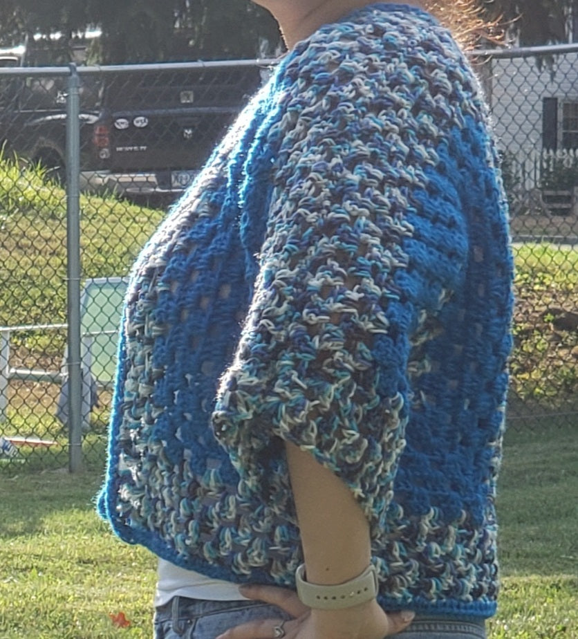 Blue Multicolor Cardigan