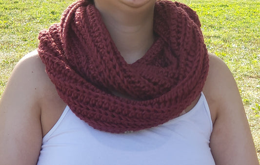 Chunky Wine Infinity Scarf