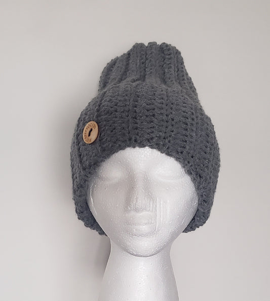 Grey Knit-like Hat