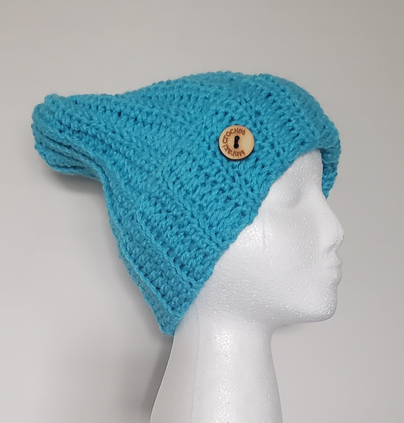 Teal Knit-like Hat