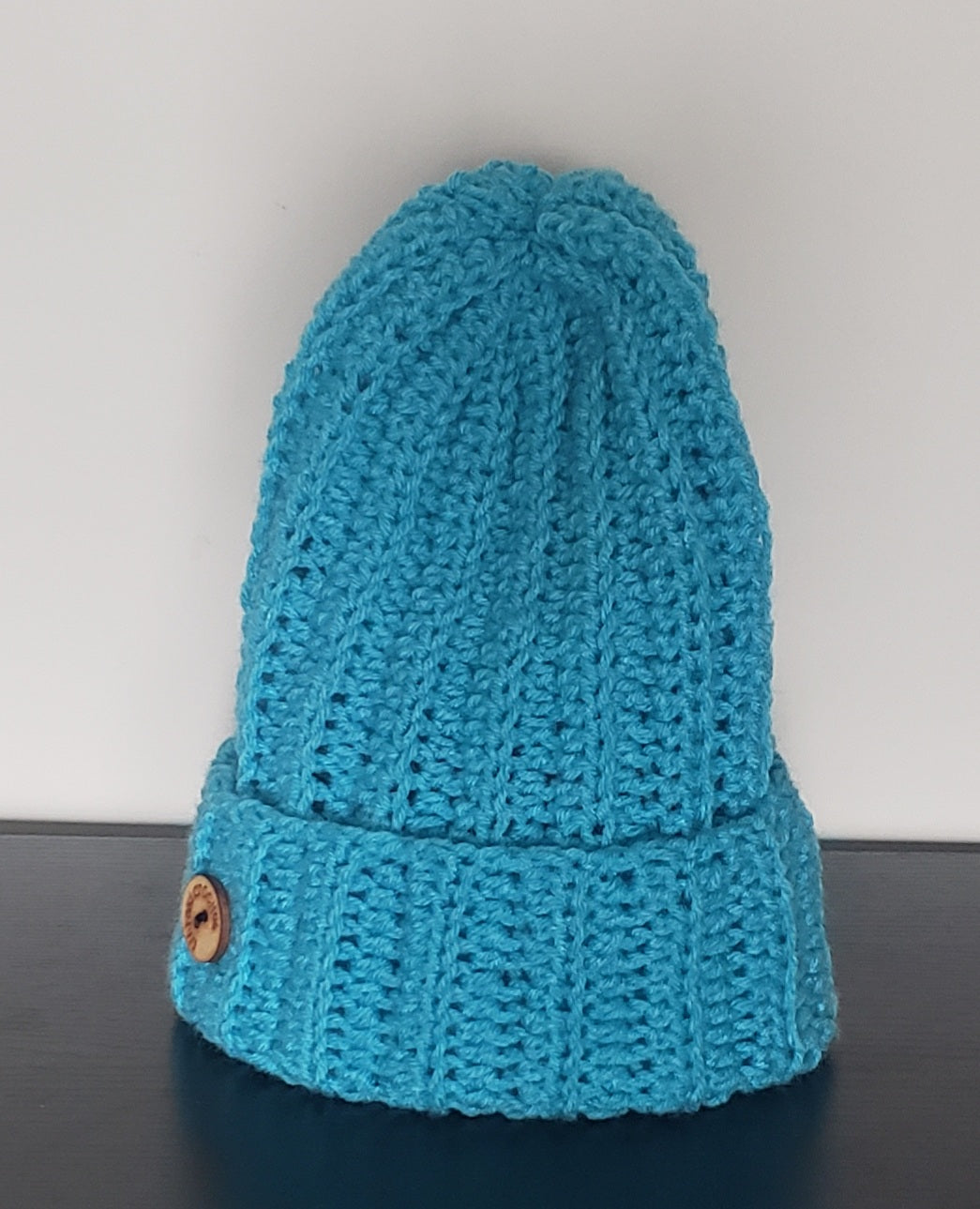 Teal Knit-like Hat