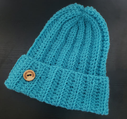 Teal Knit-like Hat