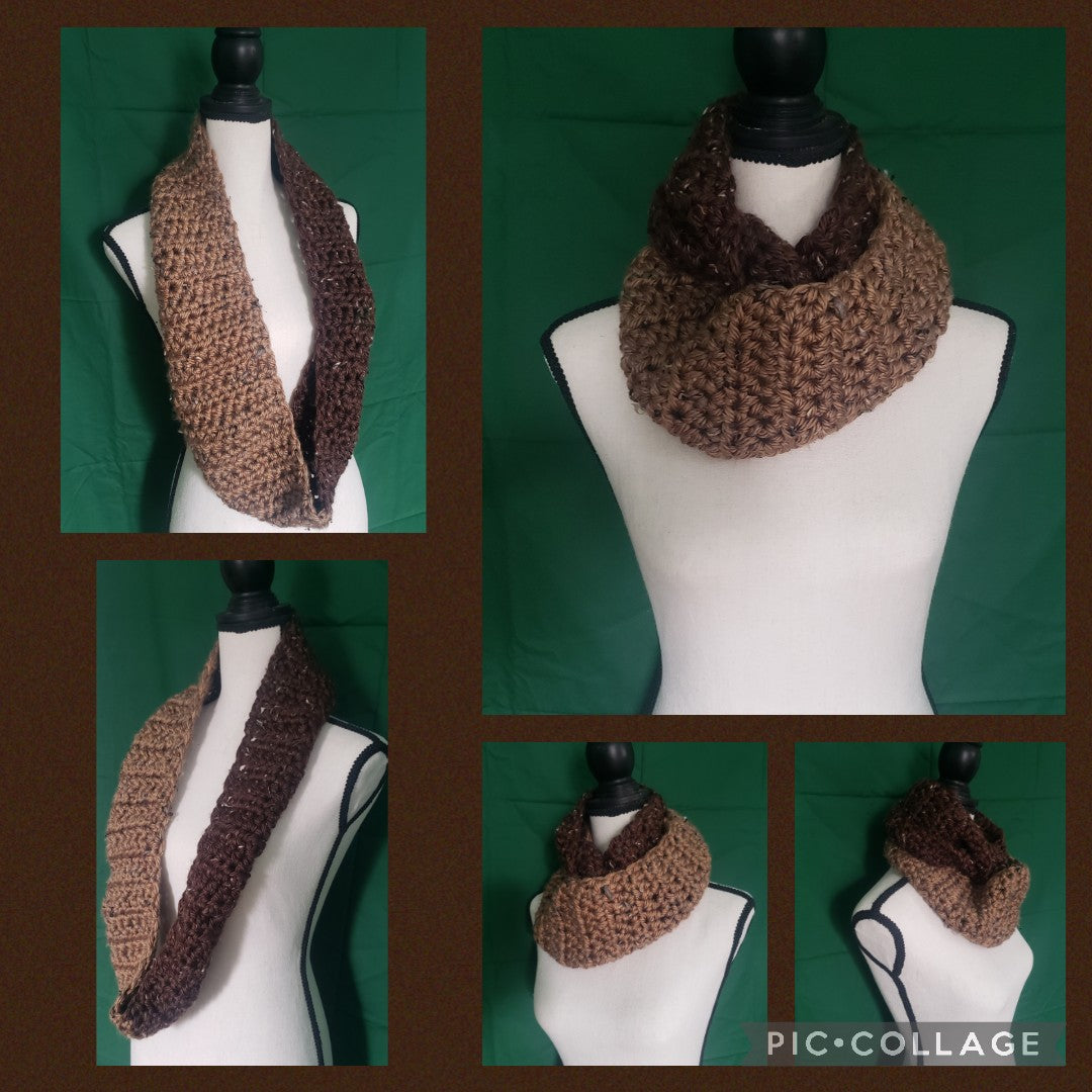 Double Brown Infinity Scarf