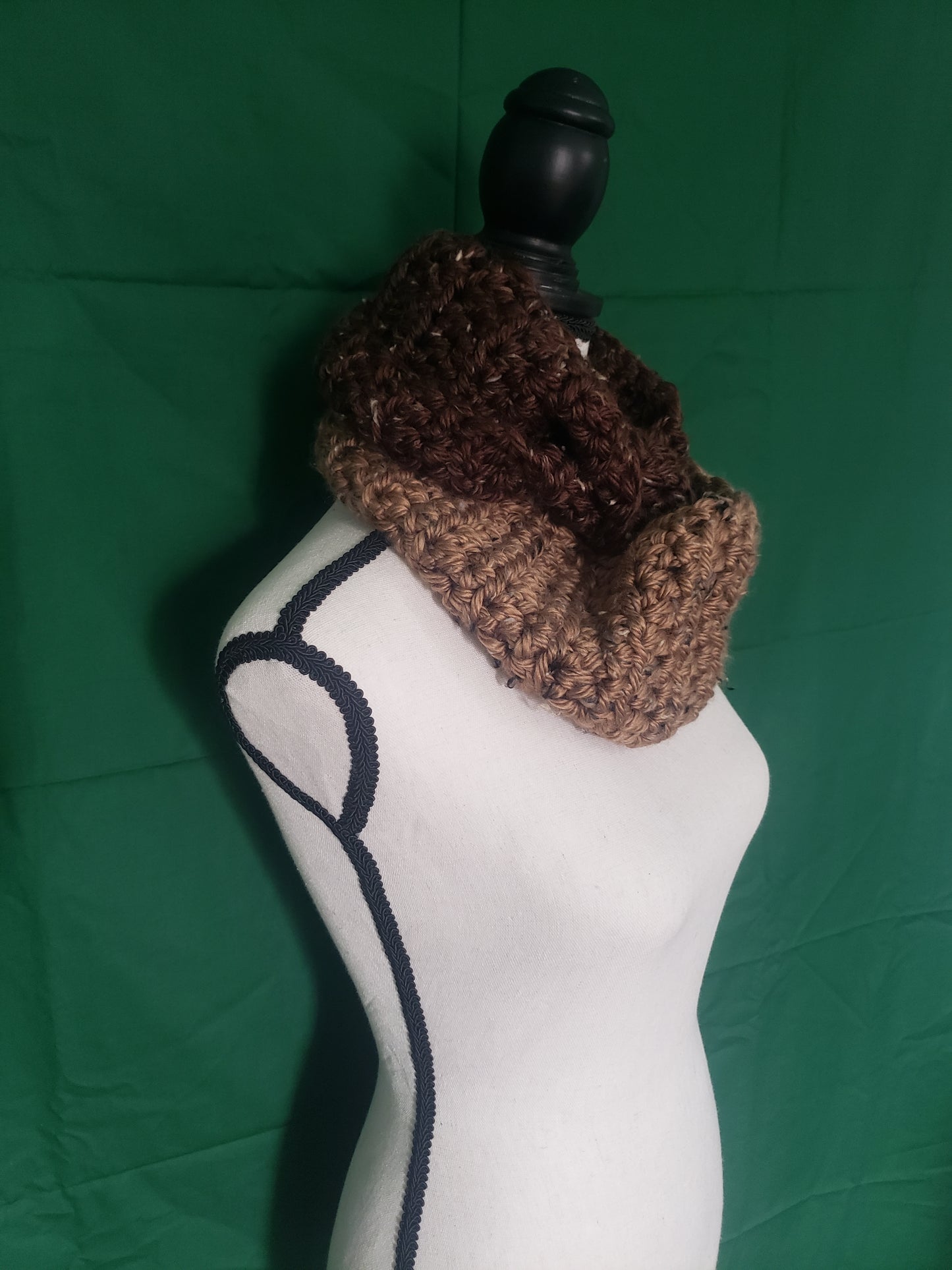 Double Brown Infinity Scarf