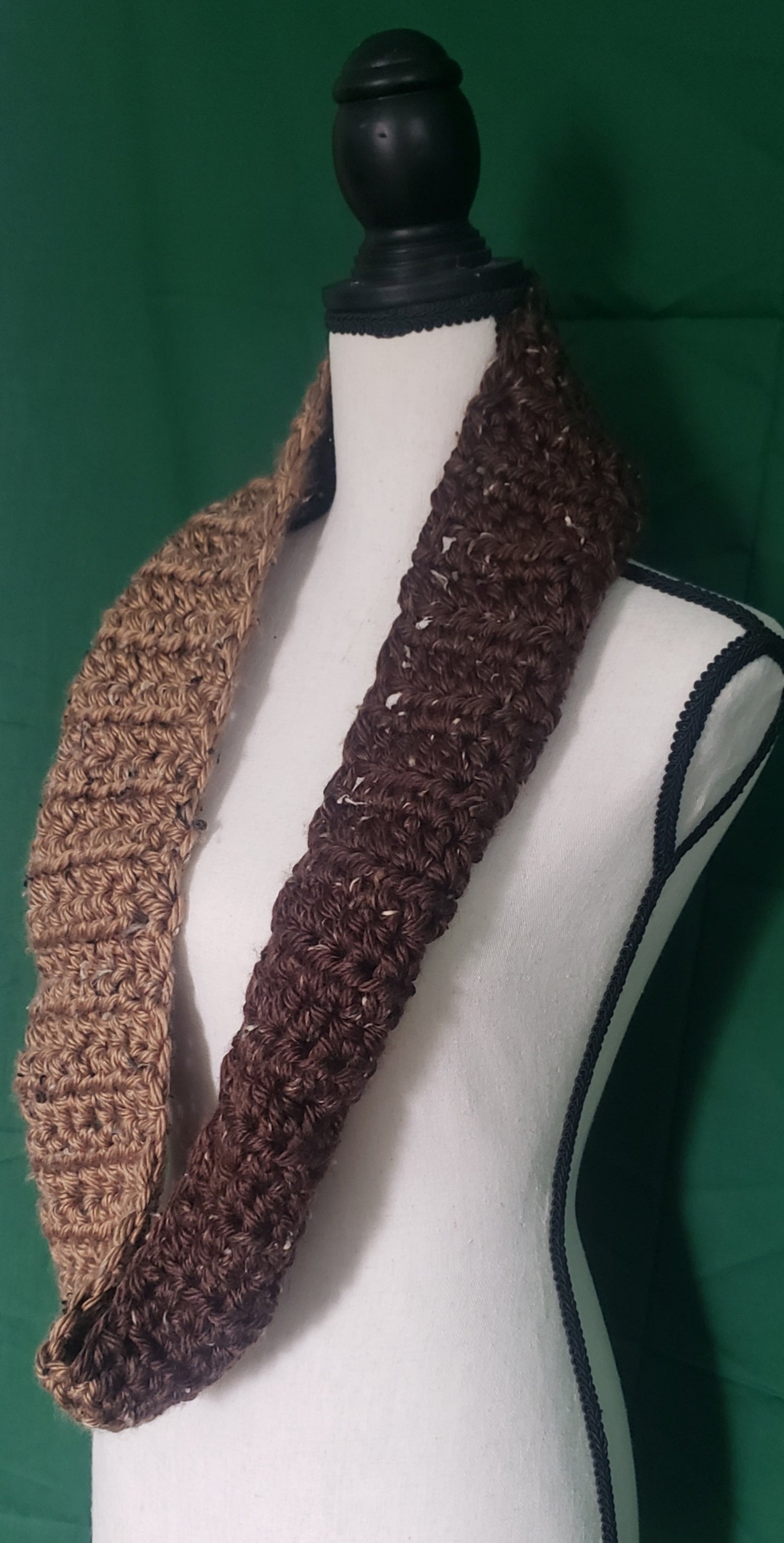 Double Brown Infinity Scarf