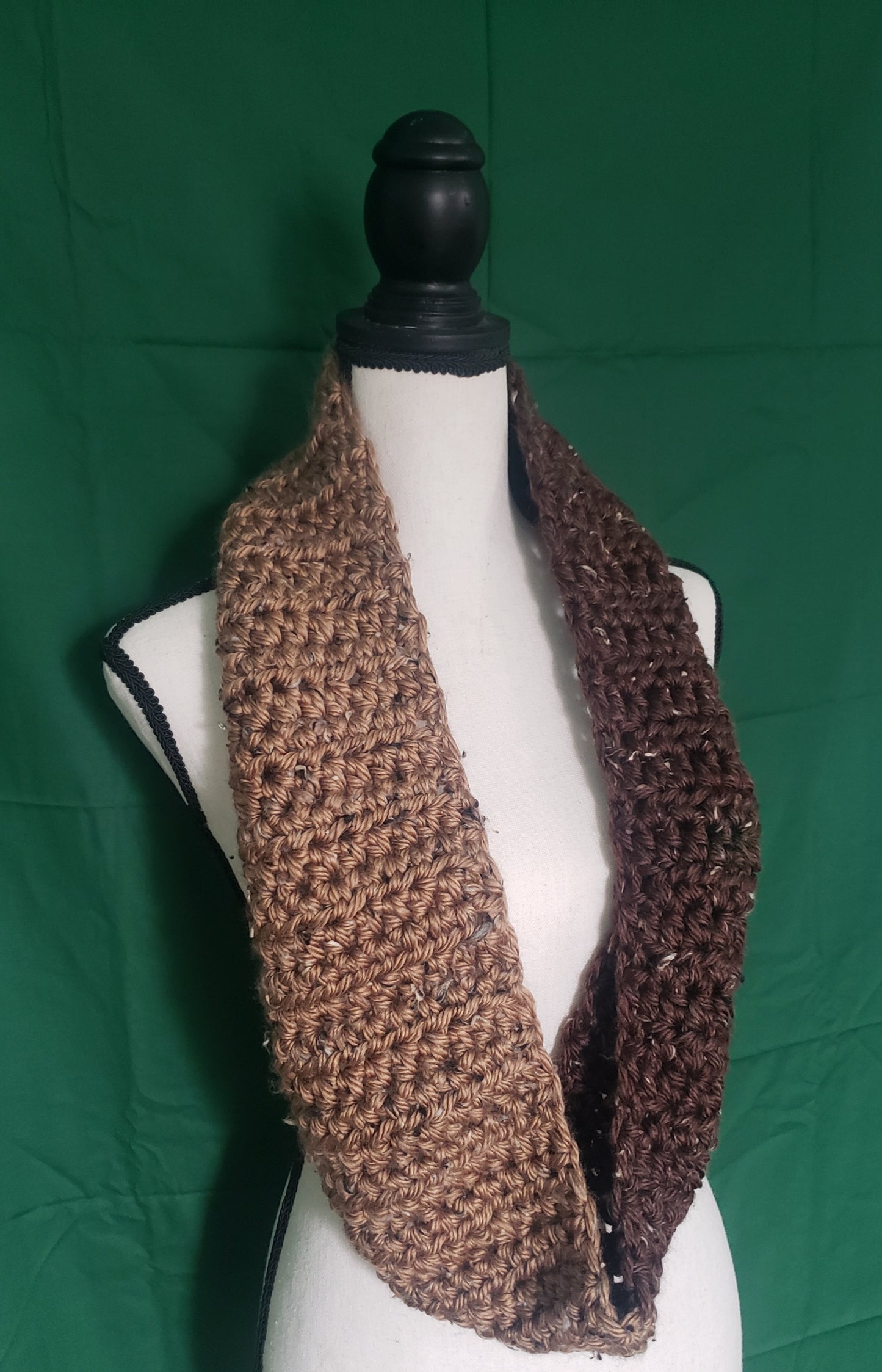 Double Brown Infinity Scarf