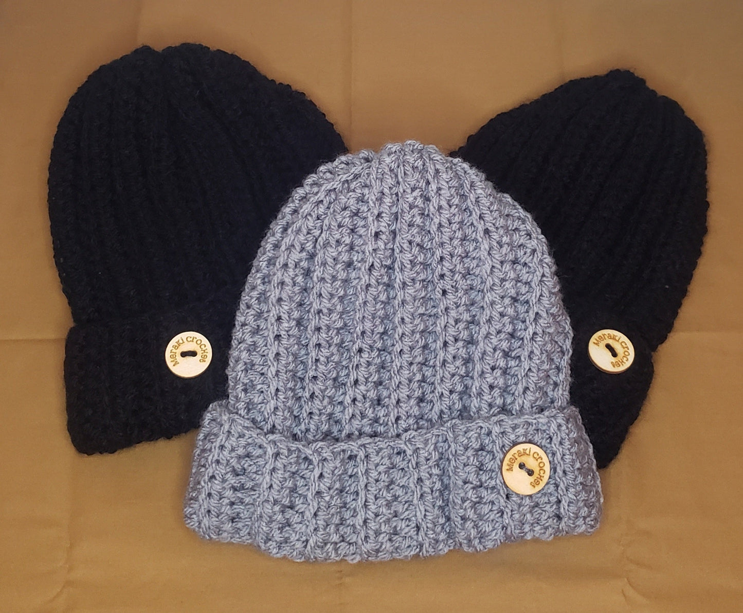 Rustic Blue Knit-like Hat